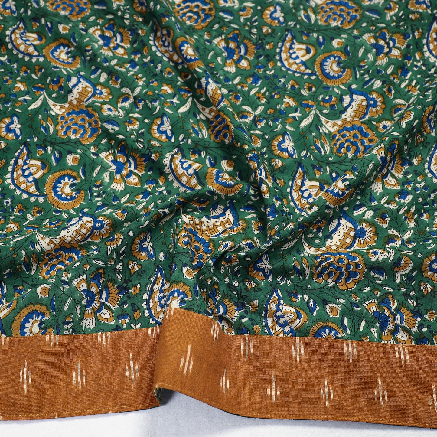 Green - Block Printed Cotton Bagru Blouse Piece 10