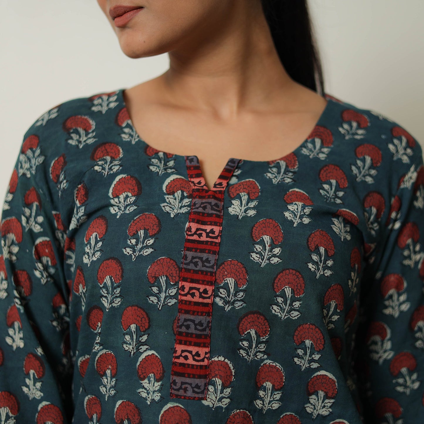 Green - Block Printed Cotton Bagru Co-Ord Set 10