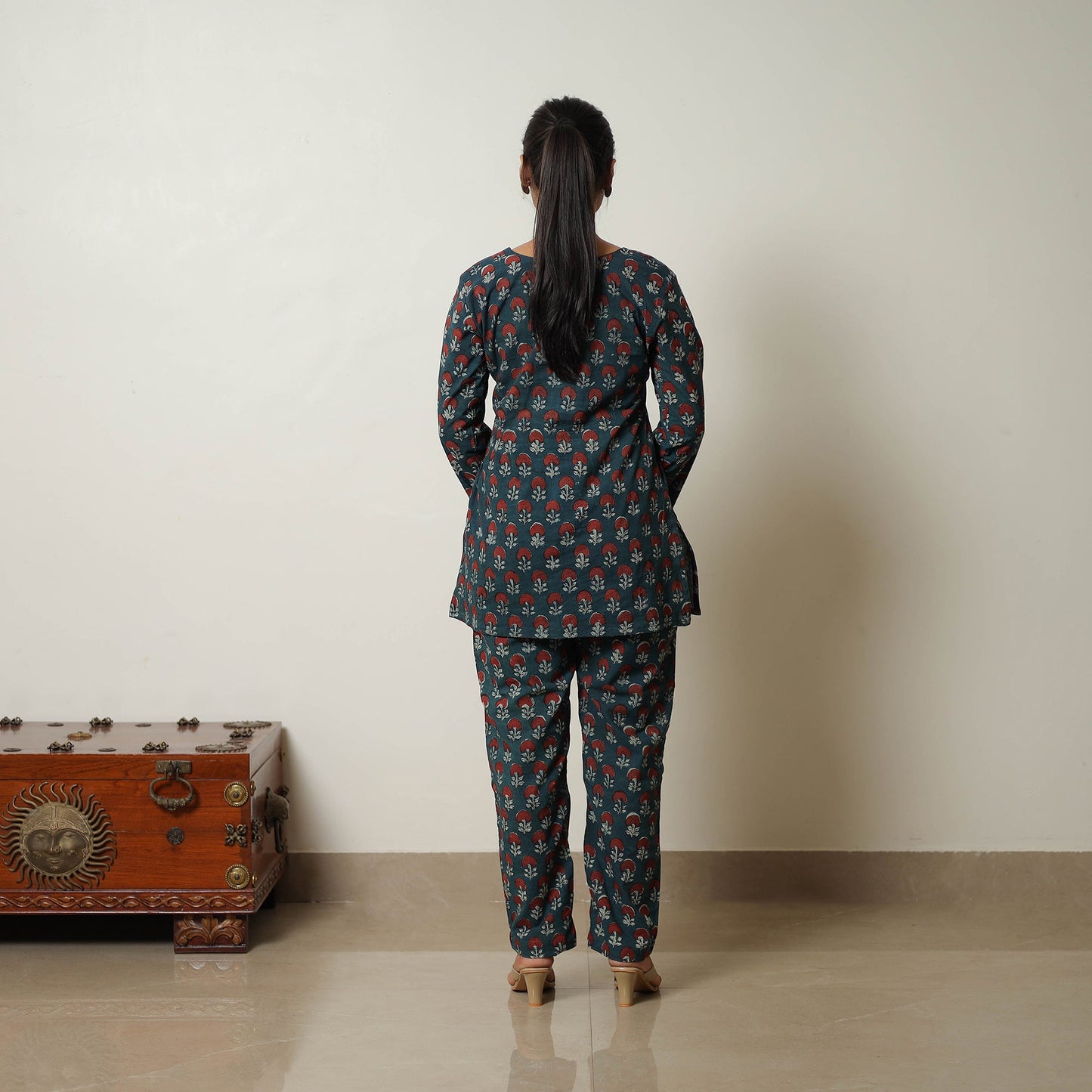 Green - Block Printed Cotton Bagru Co-Ord Set 10