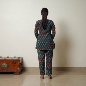 Green - Block Printed Cotton Bagru Co-Ord Set 10