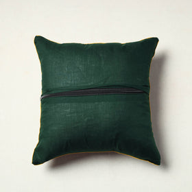 Green - Block Printed Cotton Ajrakh Cushion Cover (16 x 16 in) 01