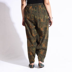 Green - printed cotton elasticated salwar - handcrafted