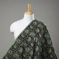 Green Block Printed Cotton Jahota Fabric