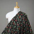 Green Block Printed Cotton Jahota Fabric