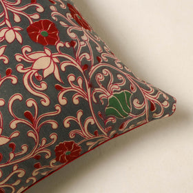 Green - kalamkari printed cotton cushion cover 128