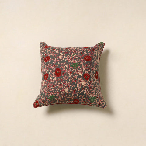 Green - kalamkari printed cotton cushion cover 128