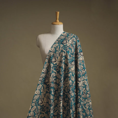 Printed cotton kalamkari fabric 04 - handcrafted
