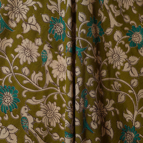 Green - printed cotton kalamkari fabric 05 - handcrafted