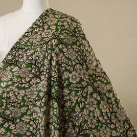 Green - printed cotton kalamkari fabric 05 - handcrafted