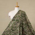 Green - printed cotton kalamkari fabric 05 - handcrafted