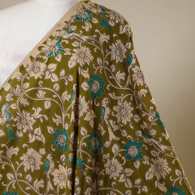 Green - printed cotton kalamkari fabric 05 - handcrafted