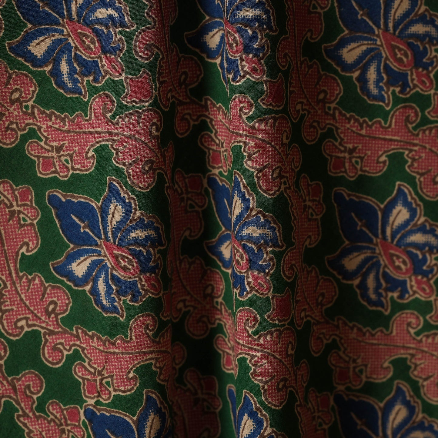 Printed cotton kalamkari fabric 10 - handcrafted