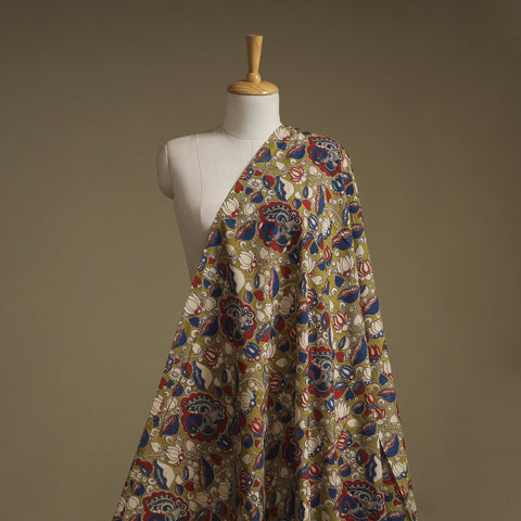 Printed cotton kalamkari fabric 15 - handcrafted