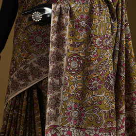 Printed cotton kalamkari saree 14 - handcrafted