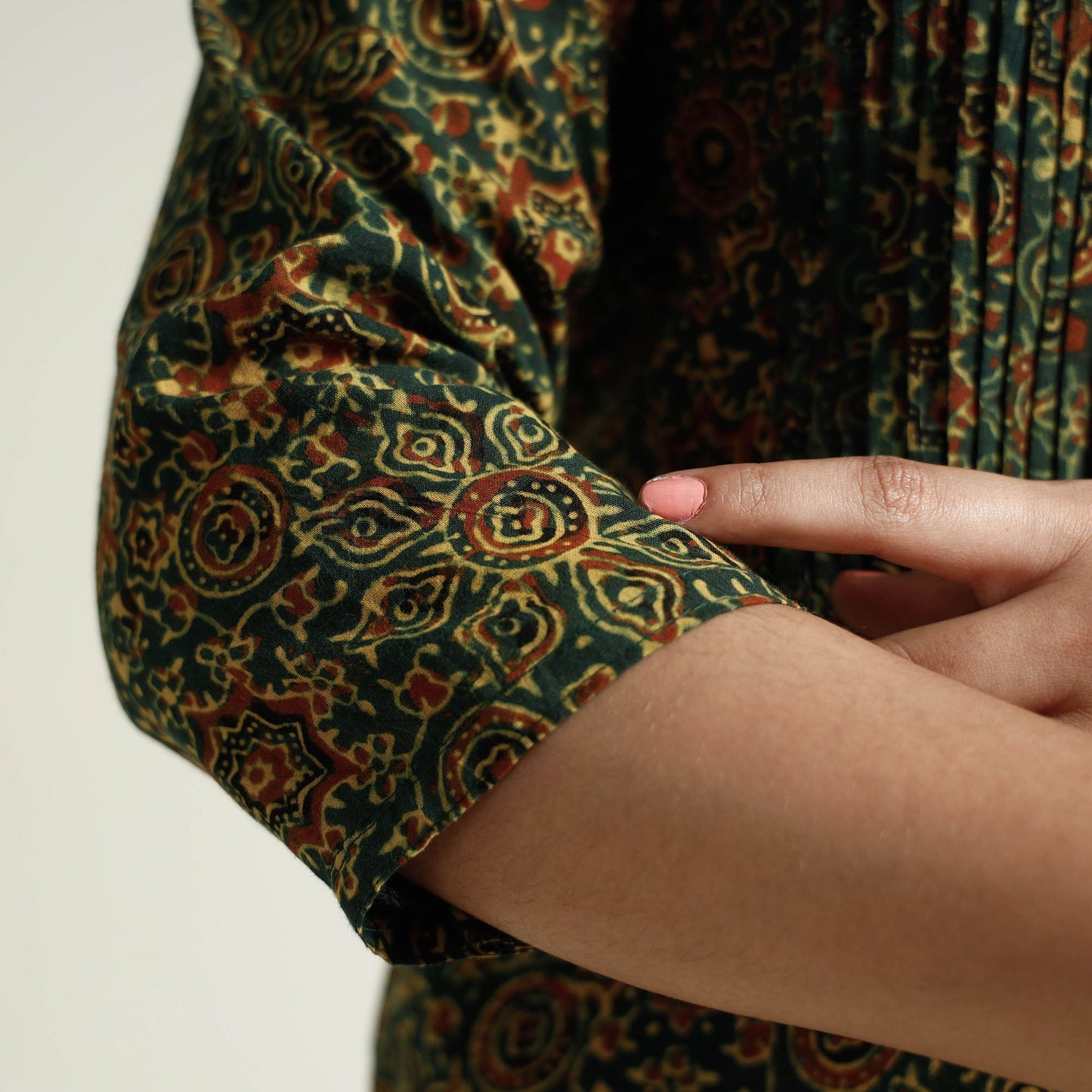 Buy Ajrakh Block Printed Cotton Kurta with Palazzo Set Online at iTokri.com