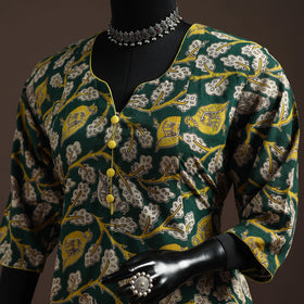 Printed cotton a-line kalamkari kurta for women 02