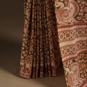 Green - printed cotton nellore kalamkari saree 31