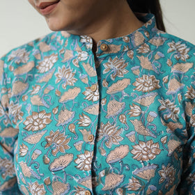 Green - printed cotton sanganeri co-ord set 09 - handcrafted