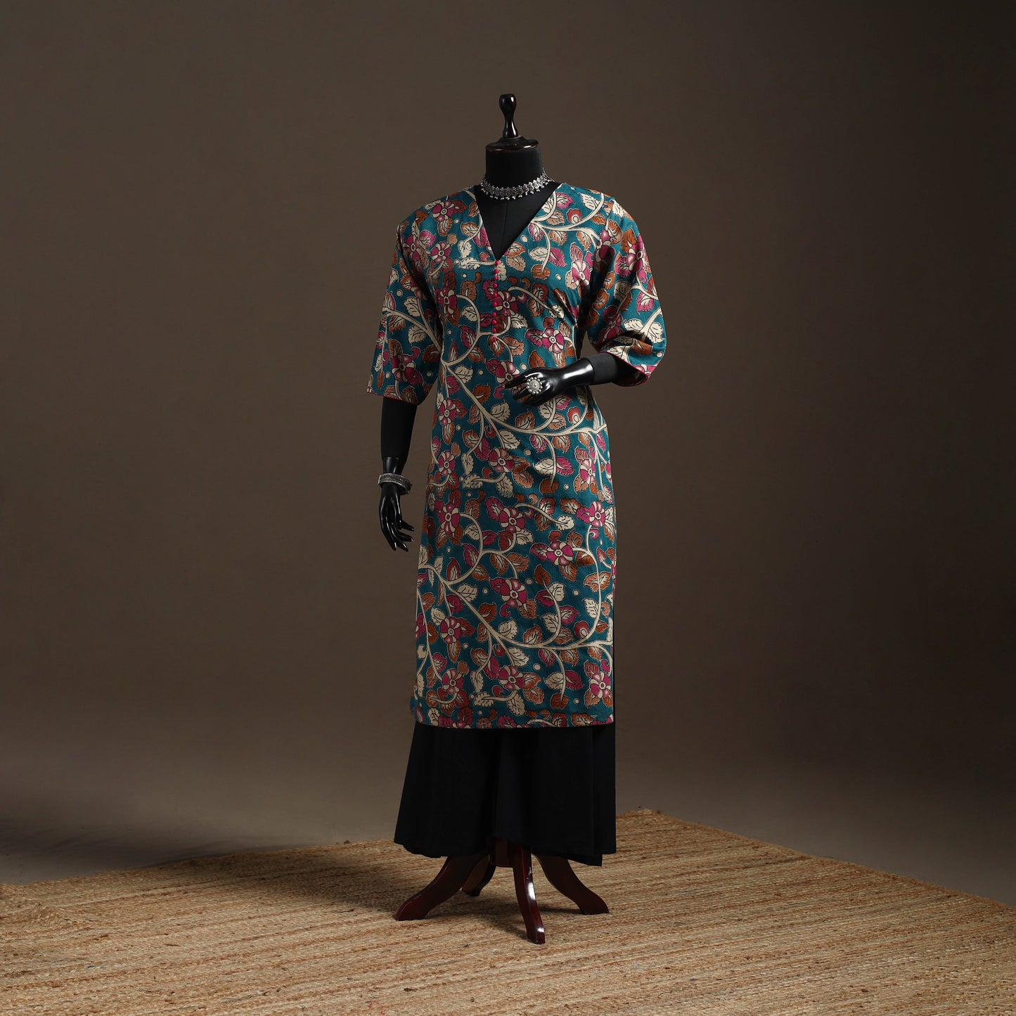 Printed cotton straight kalamkari kurta for women 20