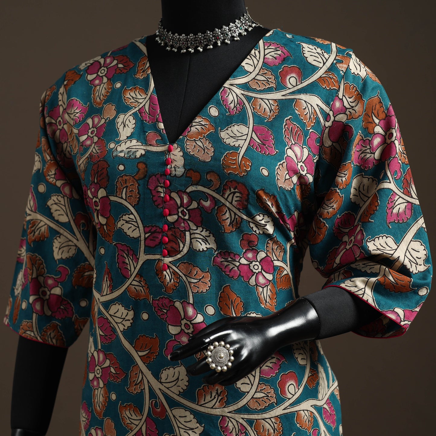 Printed cotton straight kalamkari kurta for women 20