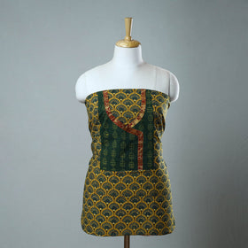 Green - Block Printed Cotton Ajrakh Kurta Material (2.8 meter) 01