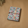 Printed fabric cover handmade paper notebook with thread