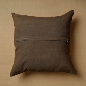 Green - Ajrakh Block Printed Mashru Silk Cushion Cover (16 x 16 in)