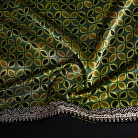 Printed modal silk blouse piece with lace work 18