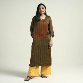  Ajrakh Block Printed Modal Silk Kurta with Palazzo Set 