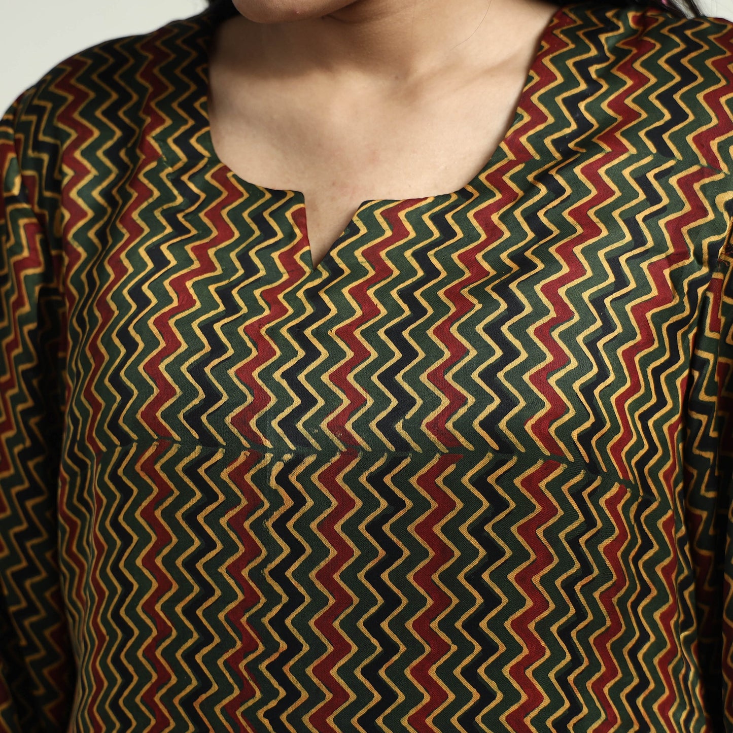  Ajrakh Block Printed Modal Silk Kurta with Palazzo Set 