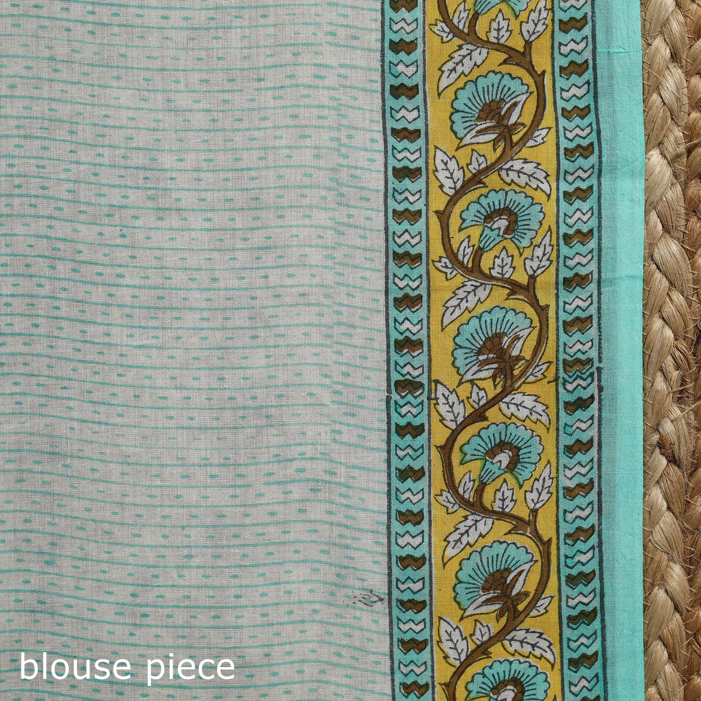 Green - printed mul cotton sanganeri saree - handcrafted