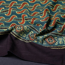 Green Ajrakh Block Printing Cotton Scarf from Kutch 