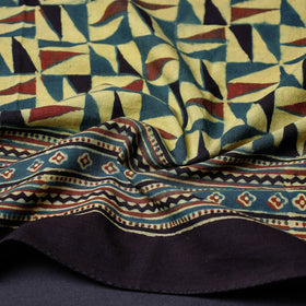 Green Ajrakh Block Printing Cotton Scarf from Kutch 