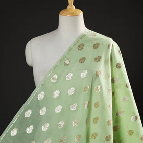  Pure Banarasi Handwoven Cutwork Buti Silk Cotton Fabric 