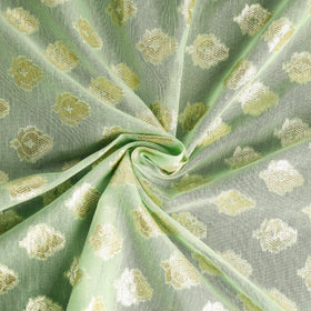 Buy Pure Banarasi Handwoven Cutwork Buti Silk Cotton Fabric Online at iTokri.com