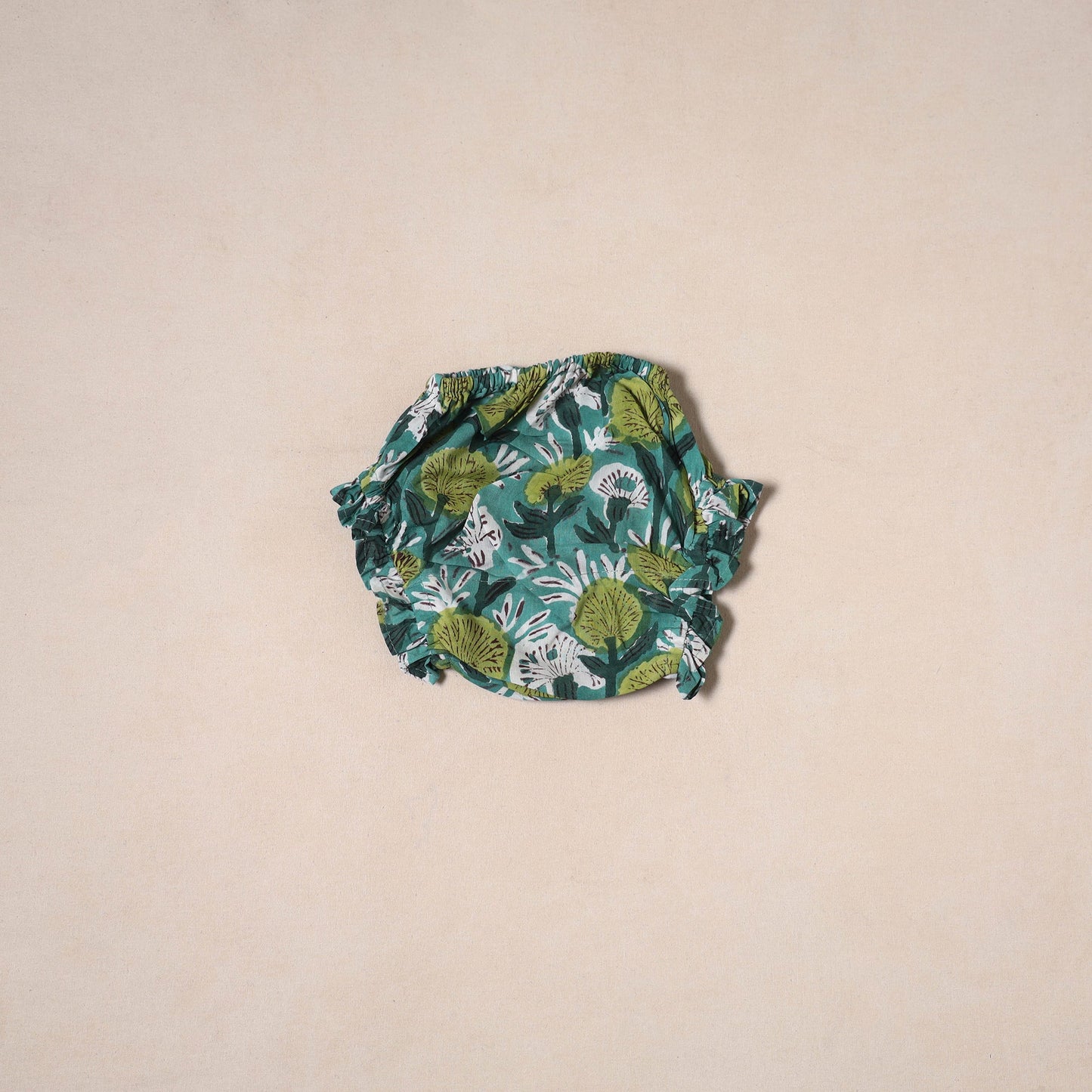 Green - pure cotton baby girls floral top & shorts (6-12