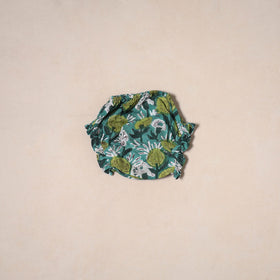 Green - pure cotton baby girls floral top & shorts (6-12