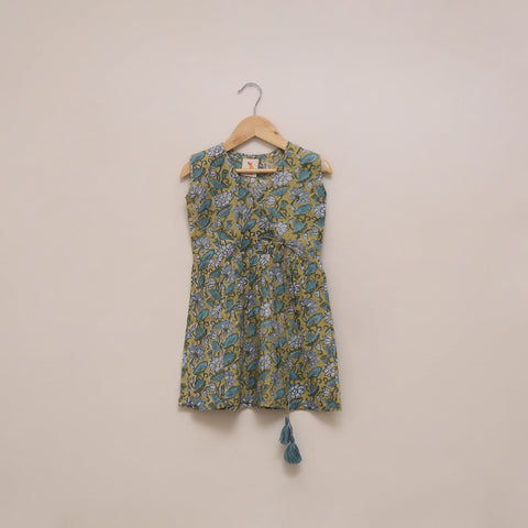 Pure cotton baby girls sanganeri angrakha dress (1-2 years)