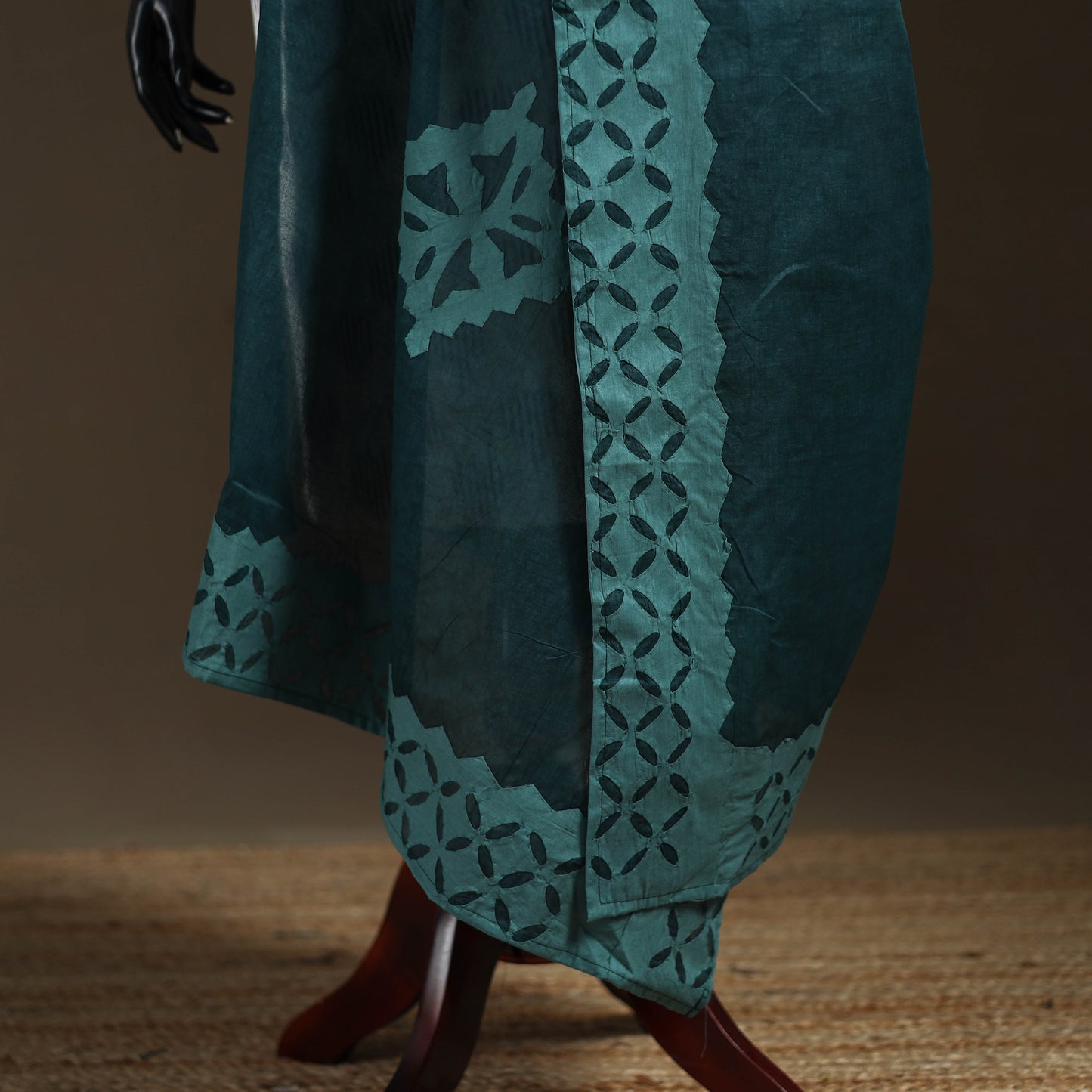 Pure cotton barmer cutwork applique dupatta 12 - handcrafted