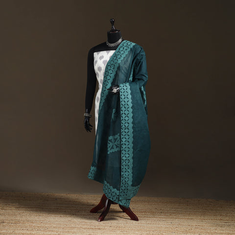 Pure cotton barmer cutwork applique dupatta 12 - handcrafted