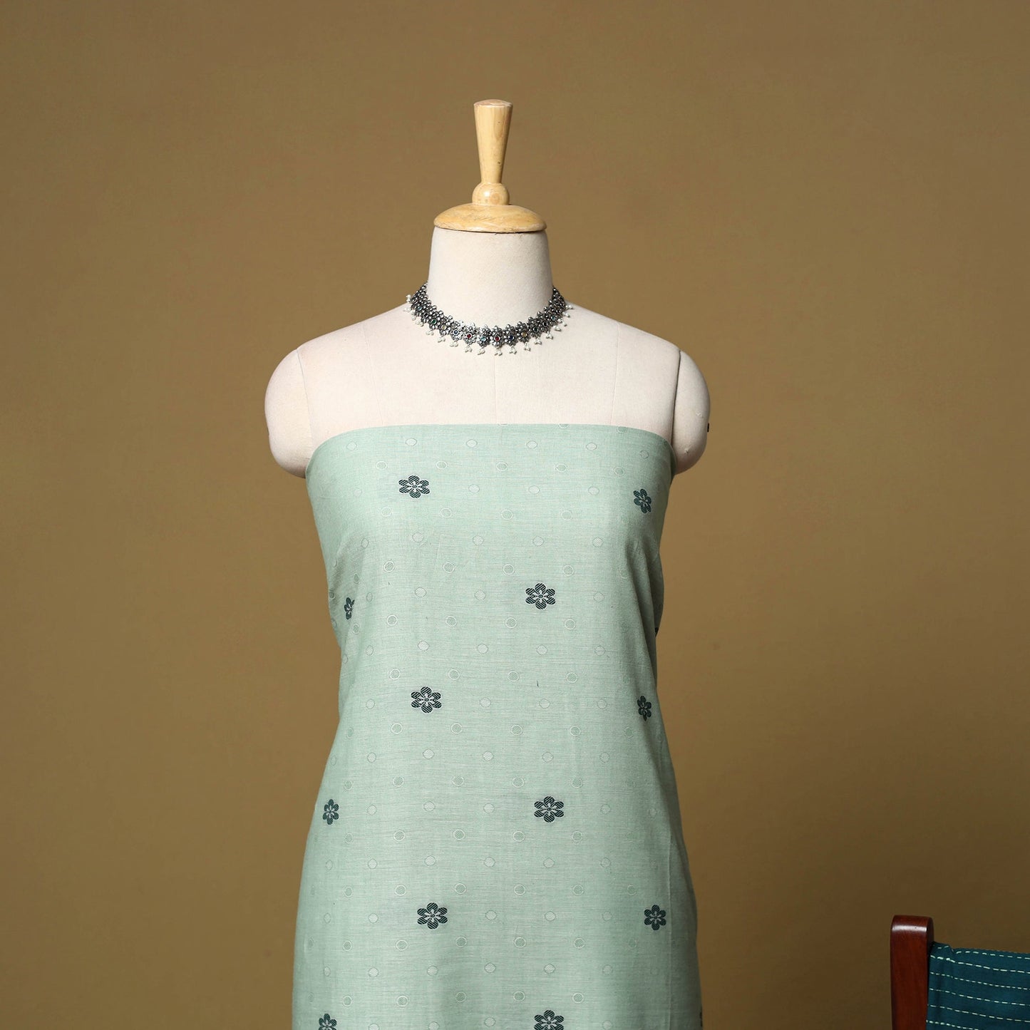 Pure cotton jacquard 3pc unstitched dress material 09