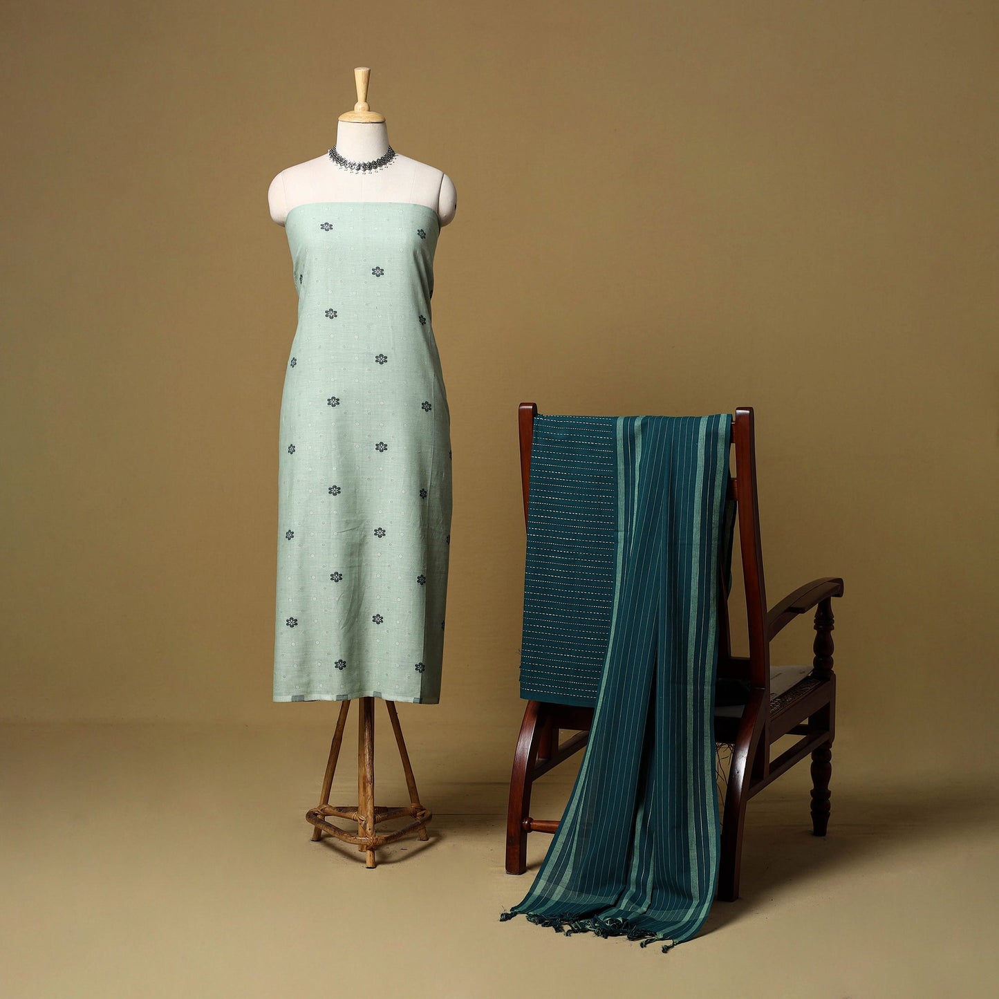 Pure cotton jacquard 3pc unstitched dress material 09