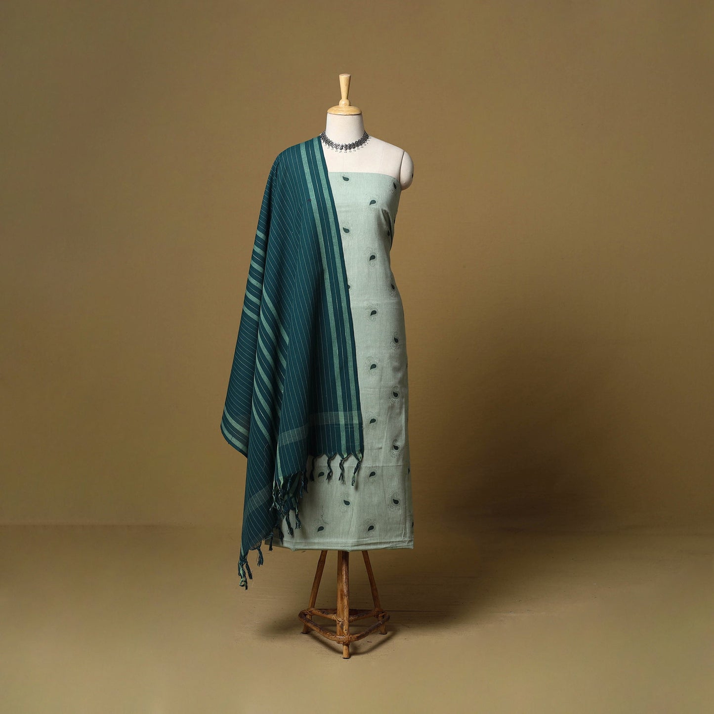 Pure cotton jacquard 3pc unstitched dress material 12