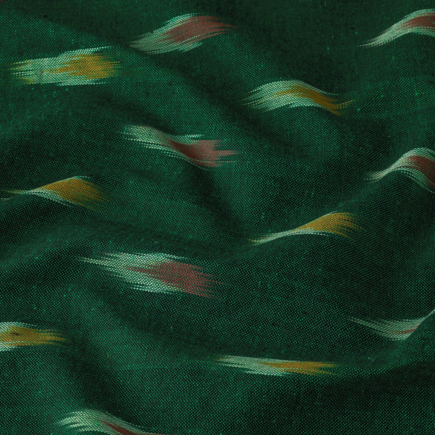 Green - Pure Cotton Pochampally Ikat Fabric