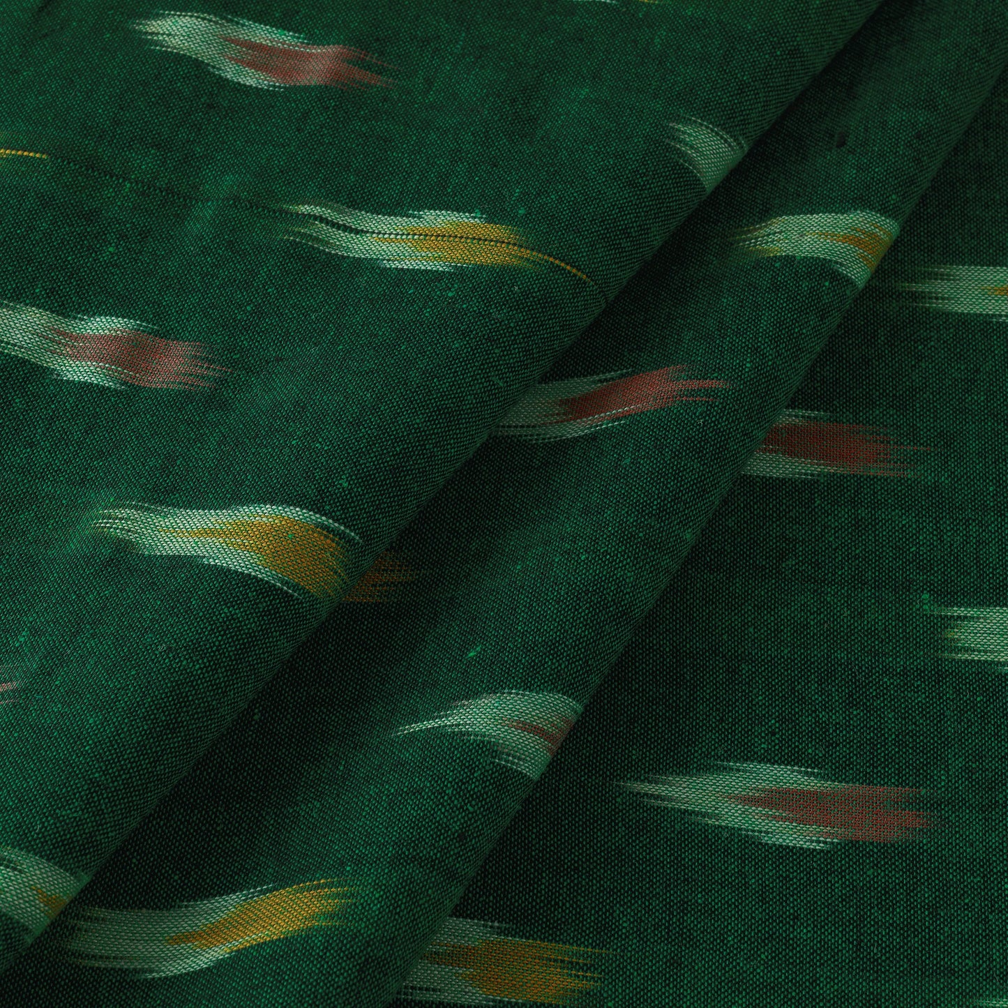 Green - Pure Cotton Pochampally Ikat Fabric