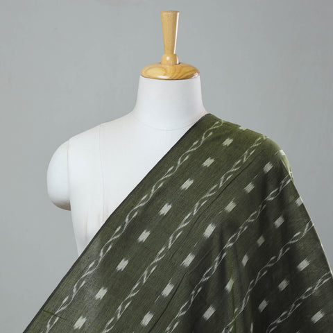 Green - pure cotton sambalpuri ikat fabric 04 - handcrafted