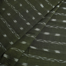 Green - pure cotton sambalpuri ikat fabric 04 - handcrafted