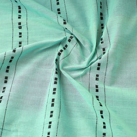 Green Pure Handloom Godavari Checks Cotton Fabric 