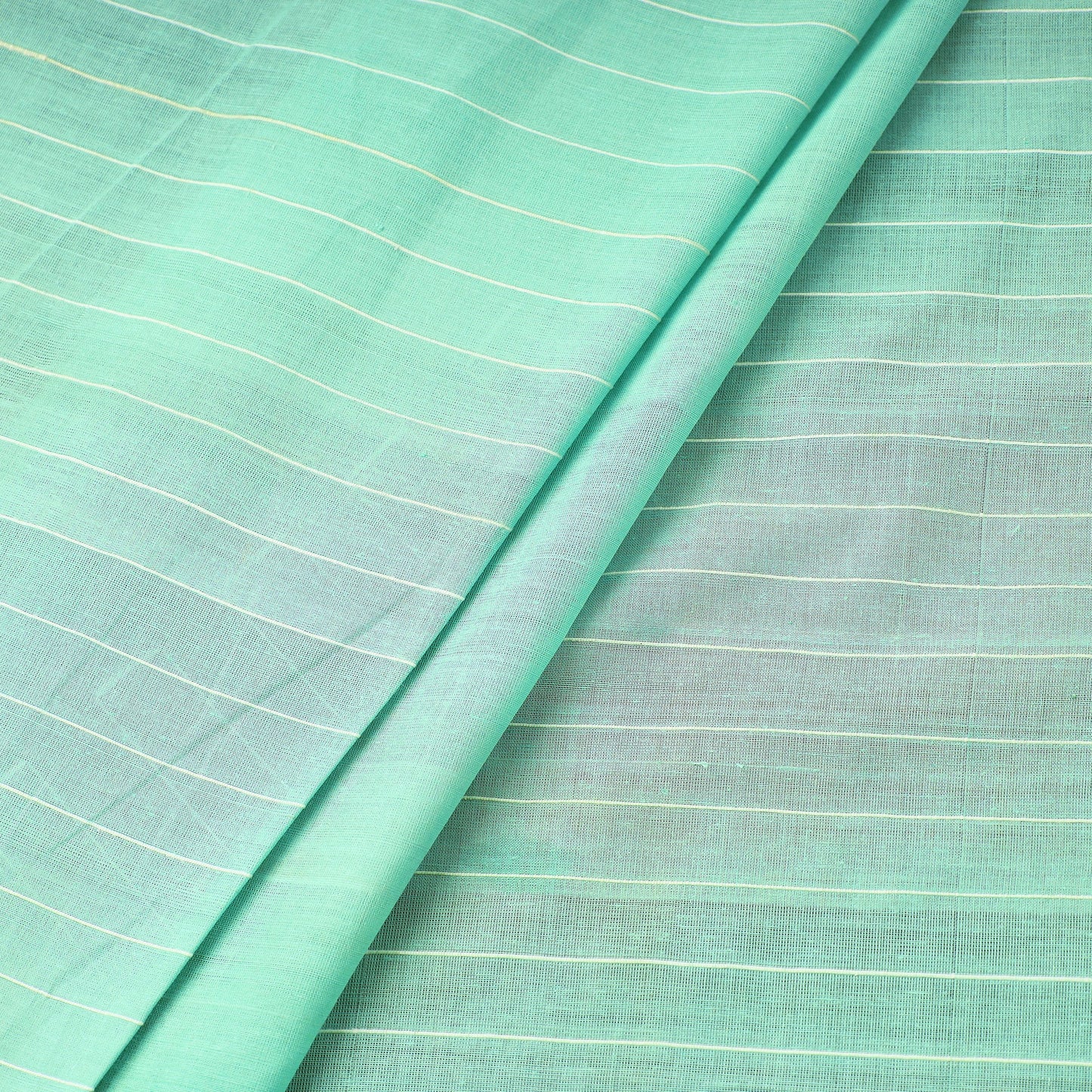 Green Pure Handloom Godavari Checks Cotton Fabric 