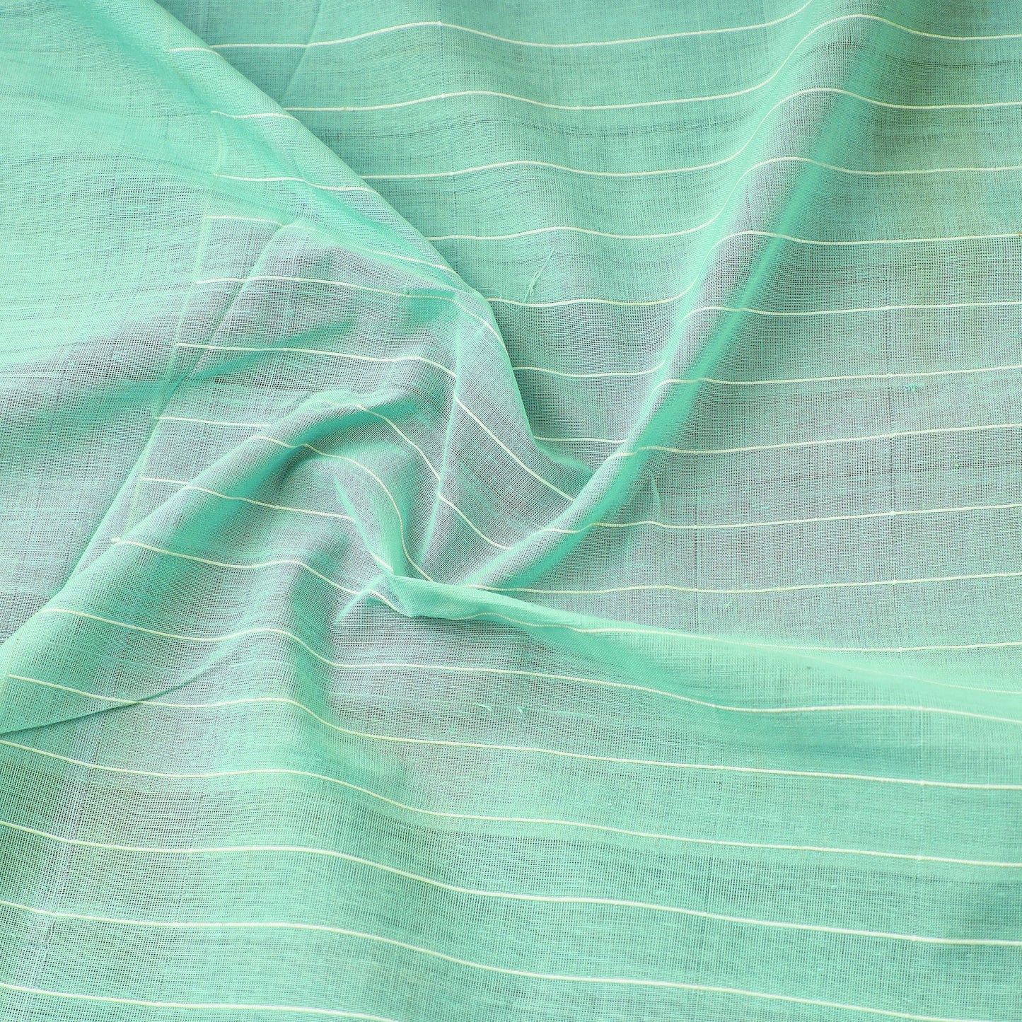 Green Pure Handloom Godavari Checks Cotton Fabric 